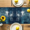 thumbnail image 4 of Table Runner Abstract White Blue Table Decoration for Kitchen Dinning Simple Style Table Decoration for Indoor Outdoor Party Wedding Decor 13x90inch, 4 of 7