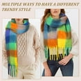 thumbnail image 4 of KOITHOT Winter Womens Scarf, Big Coloured Checked Soft Thick Warm Scarves Rainbow, 4 of 6