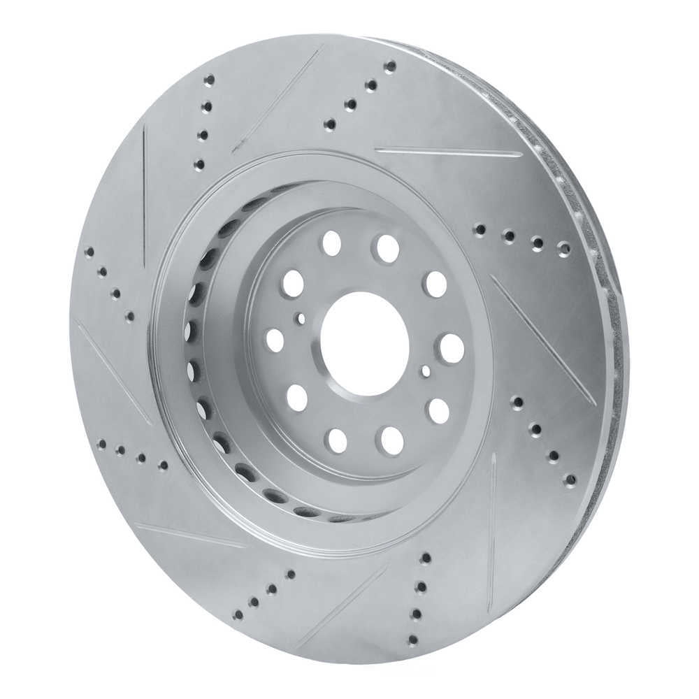 Dynamic Friction Company 631-75019D DFC Brake Rotor - Drilled And Slotted - Silver