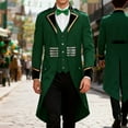 thumbnail image 2 of Betivan Men's St. Patrick's Day Tailcoat, Medieval Retro Solid Color Mid-Length Formal Vintage Coat for Holiday Parties Performances, 2 of 6