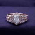 thumbnail image 2 of AFFY 2.75CT Moissanite Diamond Halo Wedding Promise Ring Sets for Women in 14K Rose Gold over Silver-8.5, 2 of 7