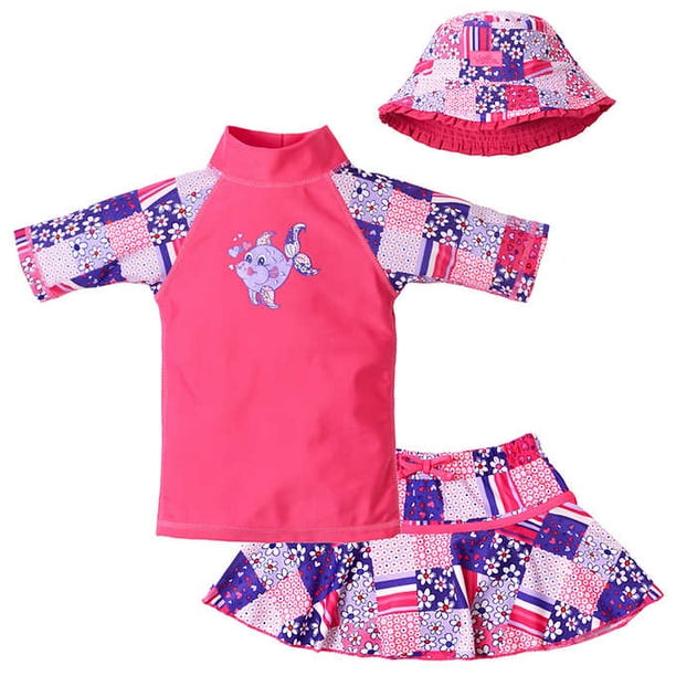 UV Skinz - UV SKINZ Little Girls 3-Piece Rashguard Swimsuit Set (Hot ...