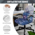 thumbnail image 3 of HELLHERO Dragonfly Flower Print Office Chair Cover Set, Decorative Computer Chair Cover with Armrest Covers, Anti-dust Office Cushion Backrest Covers for Rotating Chairs, Purple, 3 of 6