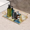 thumbnail image 4 of Bandeja de tocador de baño Sunnimix organizador de Maquillaje L Azul y dorado, 4 of 8