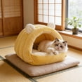 thumbnail image 4 of Nebwoak Cat Cave Bed for Cats and Small Dogs, Enclosed Plush Donut Pet Bed for Winter, Washable & Foldable Soft Round Bed with Removable Cushion, Grey or Cream, 4 of 6
