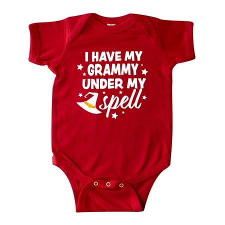 

Inktastic I Have My Grammy Under My Spell with Cute Witch Hat Gift Baby Boy or Baby Girl Bodysuit
