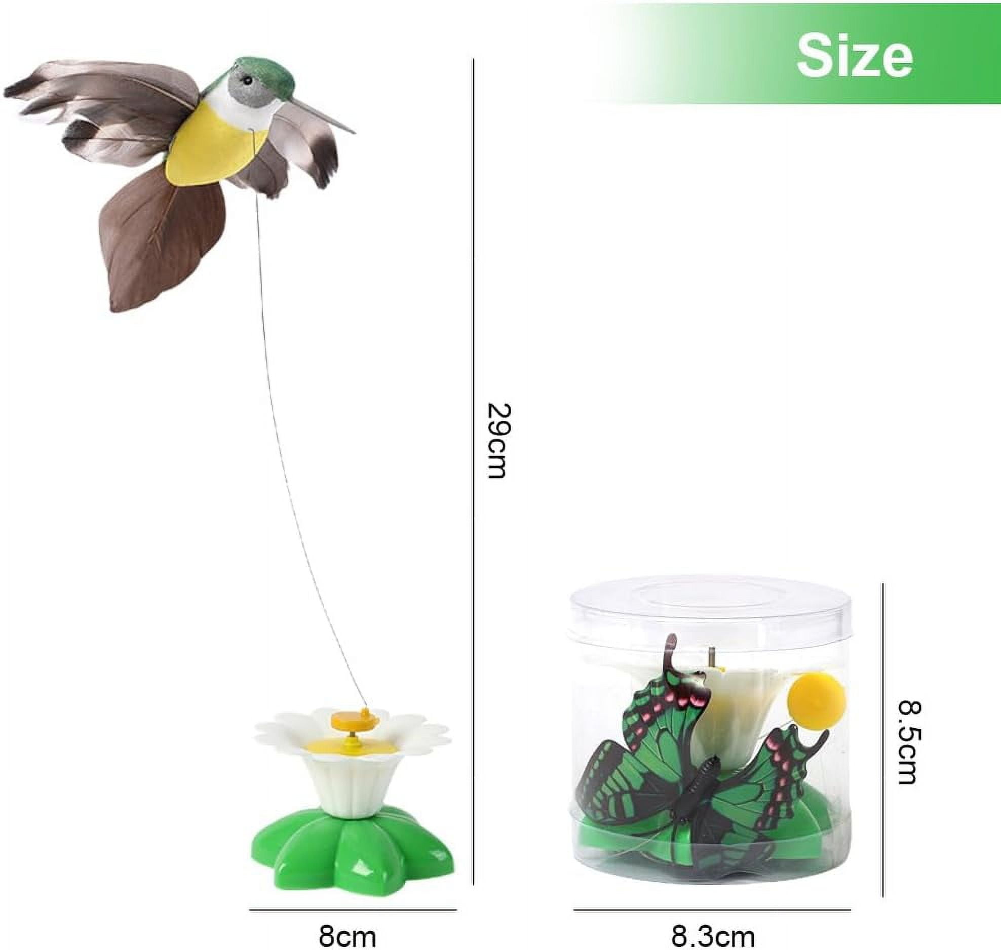 ABPETE Interactive Bird Toy for Cats, 360 Degree Rotatable Electric Flying Birds Cat Toy, Simulation Bird Interactive Toy for Cats Kitten Play Chase(4 PCS)