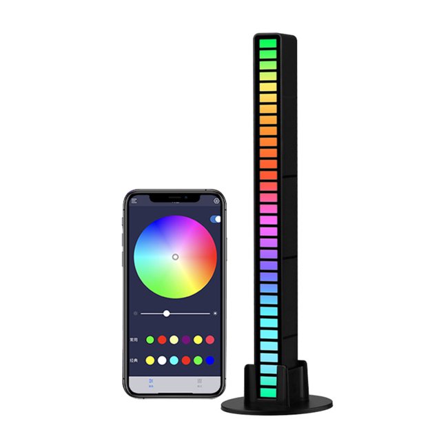 Luz De Ritmo Síncrono De Control De Voz Lámpara de control de sonido LED RGB Luz de ritmo activada por voz colorida (A) Ehuebsd Para estrenar