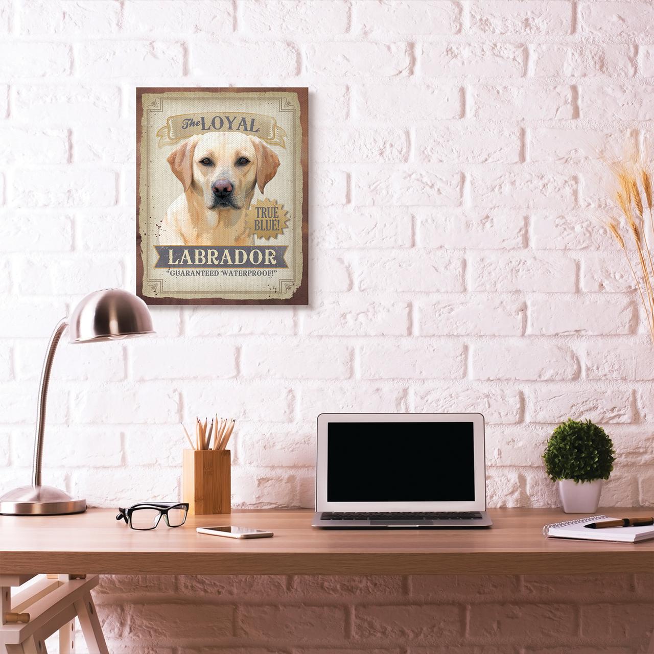 Stupell Industries Loyal Labrador Pet Dog Vintage Poster Design Canvas Wall Art by Retrorocket Studio