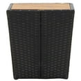 thumbnail image 4 of vidaXL Tea Table Black 41.5x41.5x43cm Poly Rattan and Solid Acacia Wood, 4 of 6