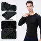 thumbnail image 5 of 3 camisetas de compresión de manga larga deportivas para hombre, de secado rápido, para entrenamiento, 5 of 8