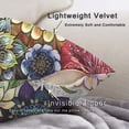 thumbnail image 2 of Boho Floral Throw Pillow Covers Set of 2 Colorful Bohemian Flower Decorative Cushions Pillowcase for Bedroom Sofa Home Decor, 18x18 Inch, Velvet, 2 of 6