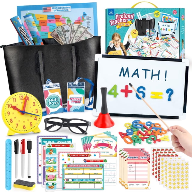 Set de profesor Pretend Play wookidel para niños con pizarra blanca y más