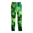 thumbnail image 4 of Fabrcox Saint Patrick Pajama Bottoms Men Slim Fit Elastic Waist Drawstring Green Shamrocks Print Sleep Pants for Men Casual Soft Wide Leg Sleepwear Pants, 4 of 6