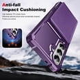 thumbnail image 4 of for Samsung Galaxy S25 Plus Wallet Case with Stand-4 Card Holder Slot Hidden Bracket Double Magnetic Clasp PU Leather Slim Shockproof Hybrid TPU Frame Cover for Samsung Galaxy S25 Plus, Purple, 4 of 8