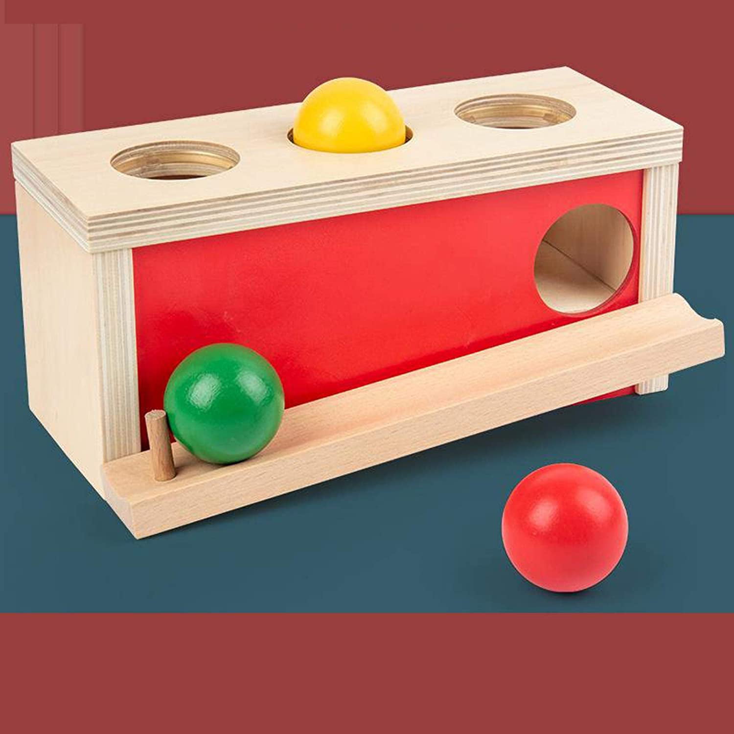 Kids Educational Learning Toy Montessori Wooden Matching Stand Box Spherical 