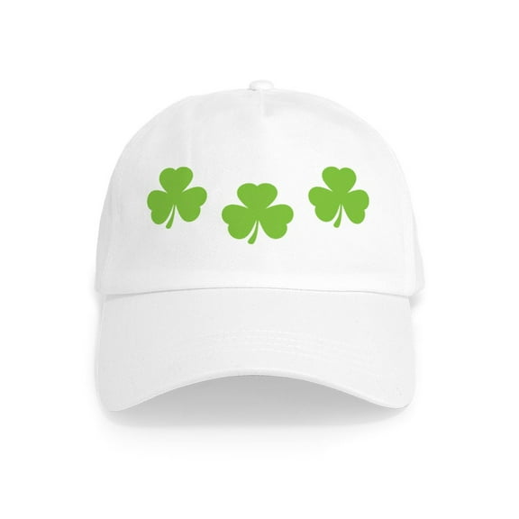 CafePress - Three 3 Shamrocks Cap - Adjustable 100% Brushed Unisex Casual Cotton Baseball Cap, Beige, 1