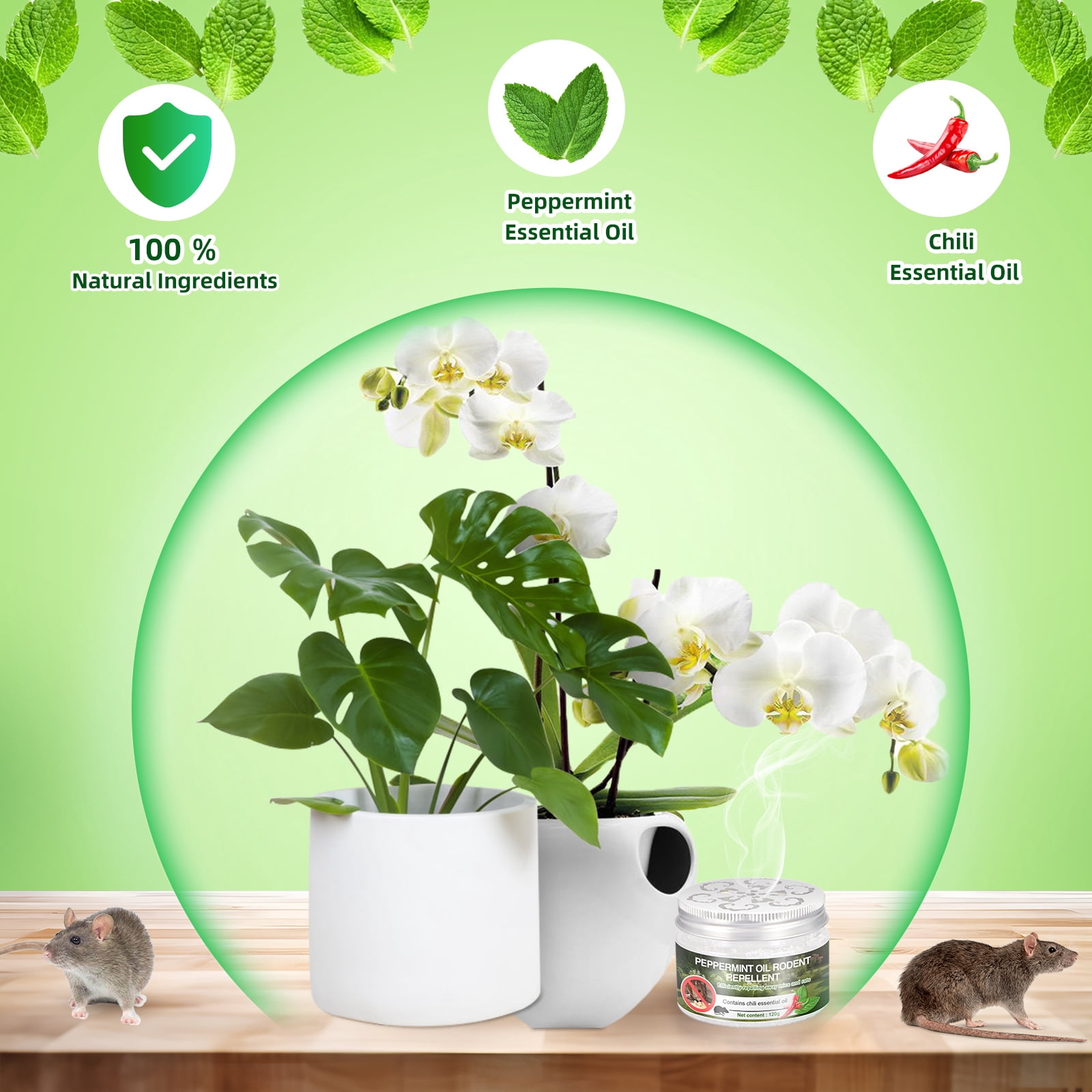 JLLOM Rodent Repellent, Car Engine Protection Humane Mouse Trap Alternative Effective Home Pest Control