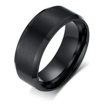 Matte Black Tungsten Carbide Wedding Band Ring Women Men 6mm or 8mm Ginger Lyne Collection