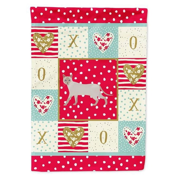 28 x 0.01 x 40 in. Thai Lilac Cat Love Canvas House Flag