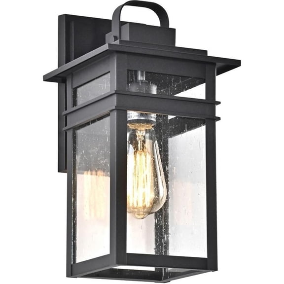 CHLOE Brian Transitional 1 Light Textured Black Outdoor Wall Sconce 13" Height