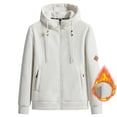 thumbnail image 1 of Men's Winter Solid Color Thickened Fleece Double-sided Rocking Hooded Padded Sweater Jacket, 1 of 8
