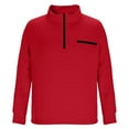 thumbnail image 3 of WMTBSRSW Mens Quarter Zip Pullover Long Sleeve Waffle Zip up Sweatshirt Casual Stand Collar Golf Sweaters with Pocket Red Large, 3 of 6