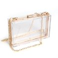 thumbnail image 1 of WJCD - Bolso de mano transparente transparente para mujer, bolso de mano transparente con cadena extraíble, Oro, Small, 1 of 5
