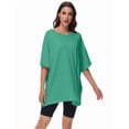 thumbnail image 3 of Women's Oversized Short Sleeve Crewneck T-Shirt - Casual Basic Tee, Summer Comfort Top, Relaxed Fit Shirt, 3 of 6