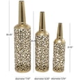 thumbnail image 3 of DecMode 30, 25, 21"H Geometric Tall Slim Floor Gold Metal Vase with Open Frame Design, Set of 3, 3 of 9