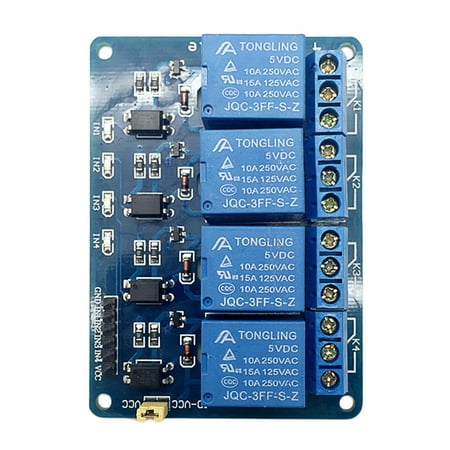 Blue 7.5*5.5*1.8cm 5V 4-Channel Relay Module Shield Relay Expansion ...