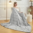 thumbnail image 2 of Weighted Blanket for Adults with Glass Beads,15 lbs, 60"x80", Queen Size, Light Grey, Cooling Weighted Blankets All-Season, 2 of 5