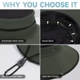 thumbnail image 5 of OZERO Sun Hat for Men Women: Fishing Hat Wide Brim UV Protection Bucket Boonie Hats Waterproof Summer Beach Hiking, 5 of 7