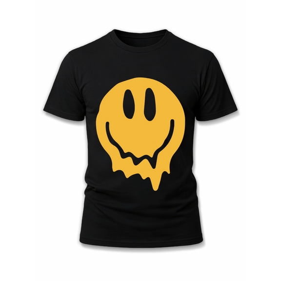 Greenink Smiley Face Tee men t shirt black limited edition short Comfortable loose and fashionable T-shirt Hip-hop streetwear Basic Unisex Shirt Cotton tshirts