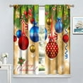 thumbnail image 4 of Merry Xmas Curtains, Merry Christmas Ball Window Treatments for Living Room Bedroom Kitchen Holiday Party Decor, Gold Silver Glitter New Year Drapes 2 Panel Sets,42x63 Inch, 4 of 6