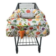 Boppy Shopping Cart and High Chair Cover | 2-Point Safety Belt | Wipeable, Machine Washable | 6-48 Months | Multi-Color Farmers Market Veggies with Attached Plush Carrot Toy