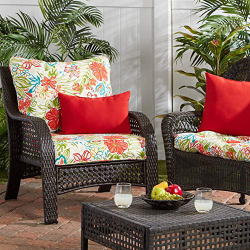 Greendale Home Fashions AZ7820-BREEZE Garden Outdoor 2-Piece Deep Seat Cushion Set 