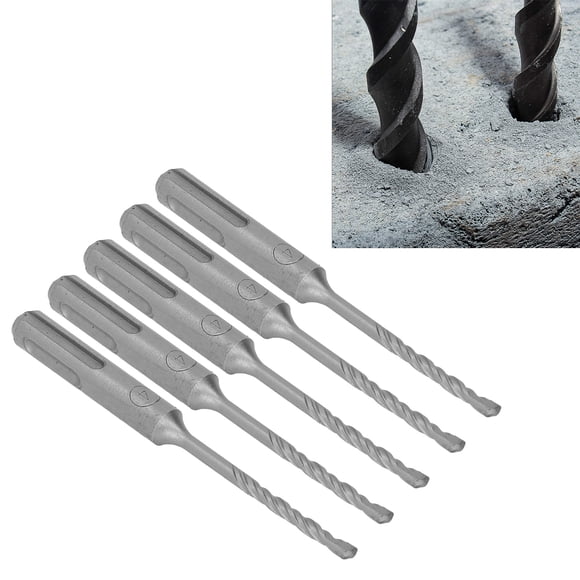 Kit De Brocas De Impacto Para Martillo Rotativo De 5 Piezas, Punta De Carburo Cementado En Espiral, 2 Flautas, Tipo De Ranura Para Piedra De Ladrillo De 110 Mm Con Para