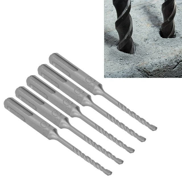 Kit De Brocas De Impacto Para Martillo Rotativo De 5 Piezas, Punta De Carburo Cementado En Espiral, 2 Flautas, Tipo De Ranura Para Piedra De Ladrillo De 110 Mm Con Para