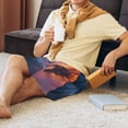 thumbnail image 3 of Fotbe Watercolor Sky Dragon Pajama Shorts for Men, Men's Pajama Bottoms, Sleepwear,Short Pajama Pants-X-Large, 3 of 9