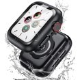 thumbnail image 1 of IBAOLEA [2 Pack] Compatible for IBAOLEA Watch Case 44mm Series SE 6 5 4 , Shockproof Rugged Hard PC Bumper Case with Tempered Glass Screen Protector for iWatch Cover Case - 44mm Black. Black 44mm, 1 of 7
