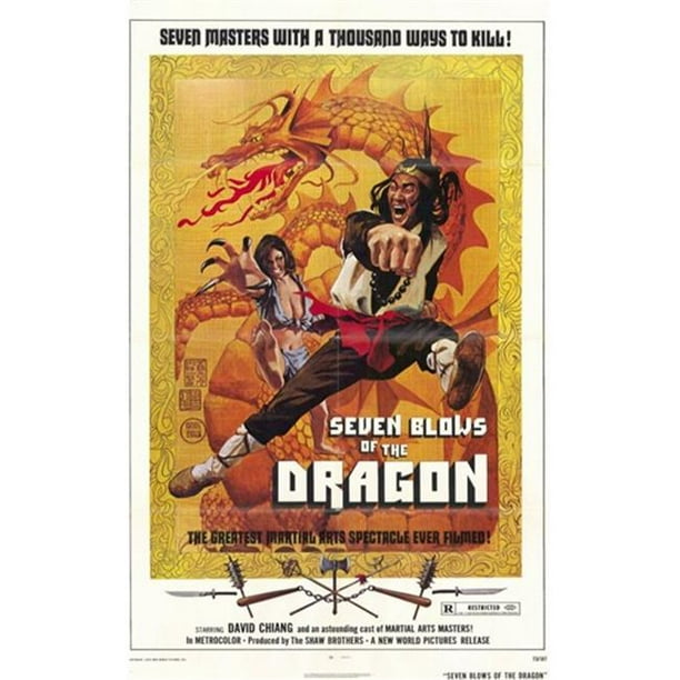 Affiche du Film Sept Coups de Dragon - 11 x 17 Po.