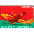 thumbnail image 2 of Unknown 14x11 Black Ornate Wood Framed with Double Matting Museum Art Print Titled - Air Mail Safety Matches, 2 of 4