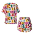 thumbnail image 5 of Kdxio Cute Doodles Print Pajamas Sets for Women Short-Sleeved Pjs with Lounge Shorts Two Piece Sleepwear S-4XL, 5 of 9