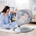 thumbnail image 6 of Electric Baby Swing for Infants - Bluetooth Music Speaker with 12 Lullabies and 4 Speeds, Remote Control, Gray, 6 of 10