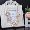 thumbnail image 5 of AYYUFE Women's Bohemian Artificial Pearl Flower Pendant Necklace Choker, 5 of 8
