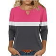 thumbnail image 2 of Timegard Hauts pour Femmes Manches 3/4 Col Trou de Serrure Blouse Décontractée Tunique Mode, 2 of 6