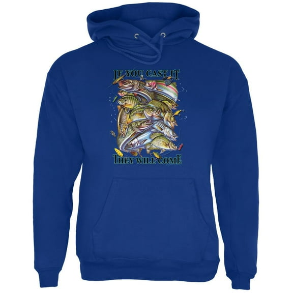 If You Cast It Fishing Mens Hoodie Deep Royal MD