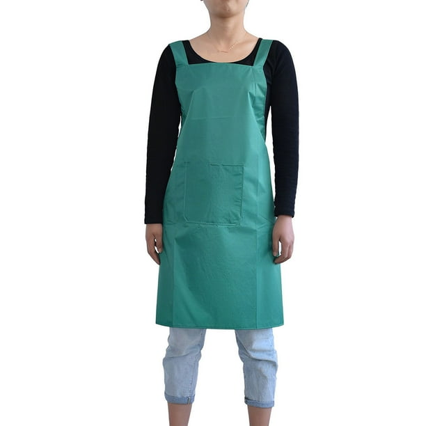 Delantal completo impermeable Chef de cocina plástico sin mangas delantales simples hogar práctico ayudante para cocinar carpintería Organizadores de utensilios de cocina Fruta Verde 80x75cm Inteprter HA073413-06