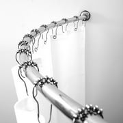 BINO Expandable Curved Shower Curtain Rod, Polished Chrome - 48" to 72" - Adjustable Bathroom Curved Shower Rod Pole